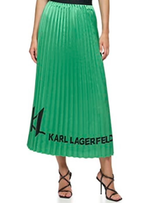 Karl Lagerfeld Paris Women's Everyday Soft Skirt, Green, Large