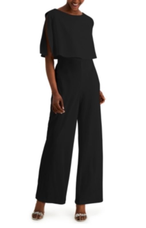 Connected Apparel Women's Cape Wide Leg Jumpsuit 12