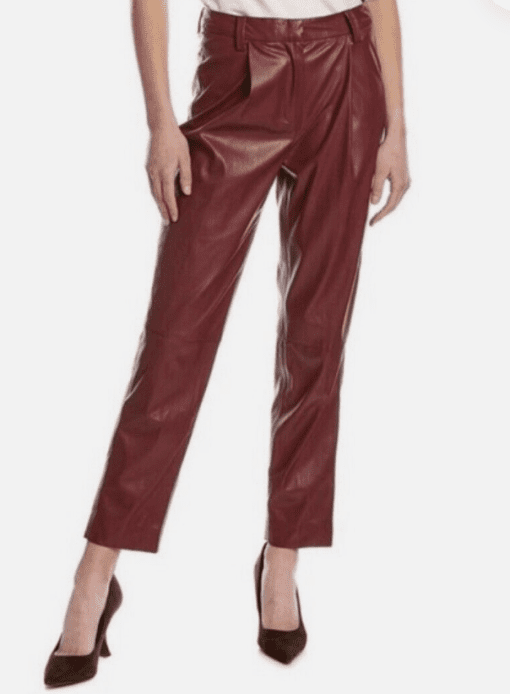 Vince Camuto Burgundy Faux Leather Pants Size 8 - Women's Trousers