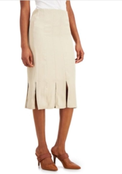 Alfani Beige Slit Midi Skirt - Women's XXL Pencil Skirt