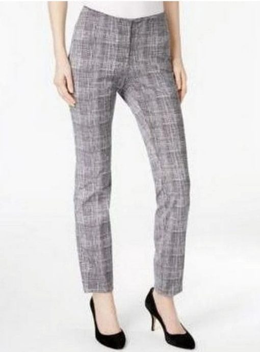 Alfani Gray Printed Skinny Pants - Women's Size 14P - Dress Pants