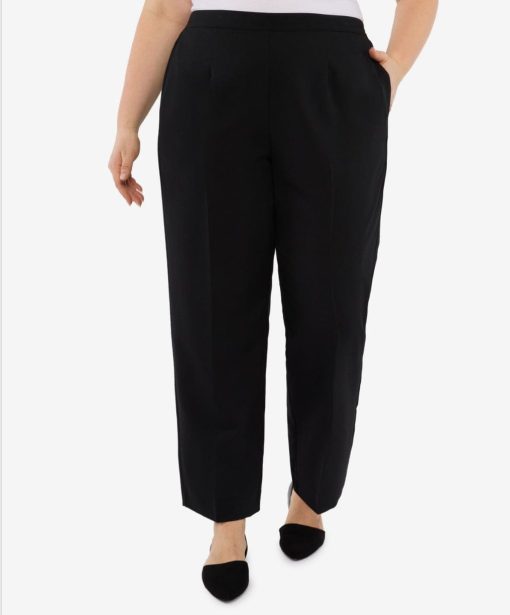 Alfred Dunner Women's Plus Marrakech Feeling New Classic Average Length Pant, Black SIZE22W