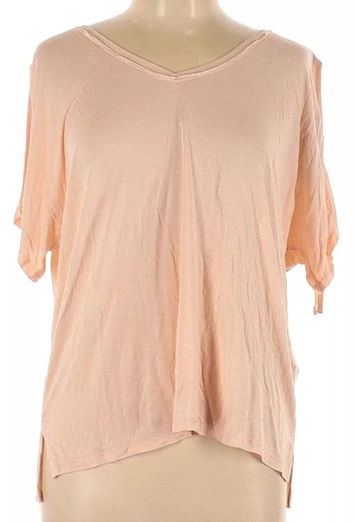 ALLSAINTS Cami Pink 100% Viscose V-Neck Cold-Shoulder Kay Tee Size XS