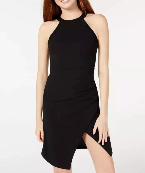 Almost Famous Junior's Halter Bodycon Dress Black Size M