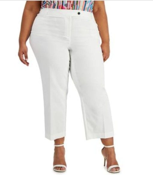 Anne Klein Plus White Cropped Pants 24W - Women's Dress Pants