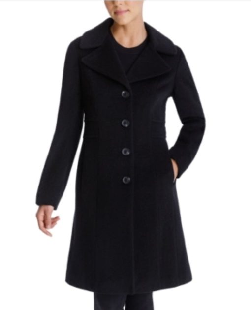 Anne Klein Single-Breasted Walker Coat, 10