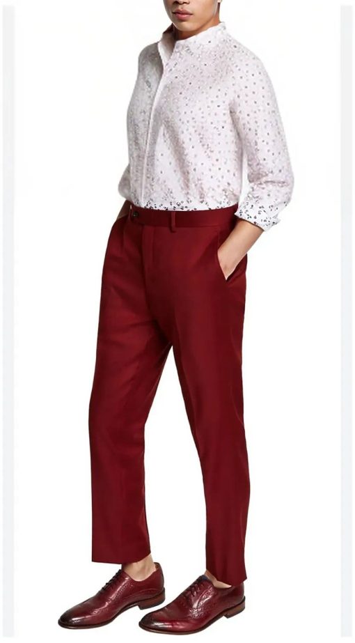 Bar III Men's Burgundy Dress Pants 30x30 - Slim Fit Trousers