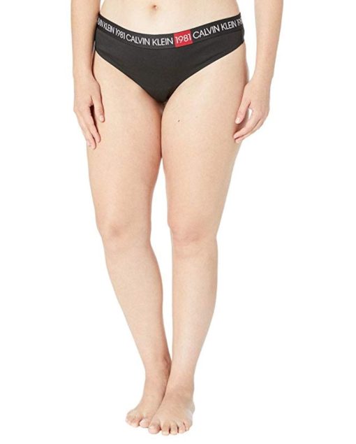 Calvin Klein Plus Size Black Thong Underwear - Women's Lingerie