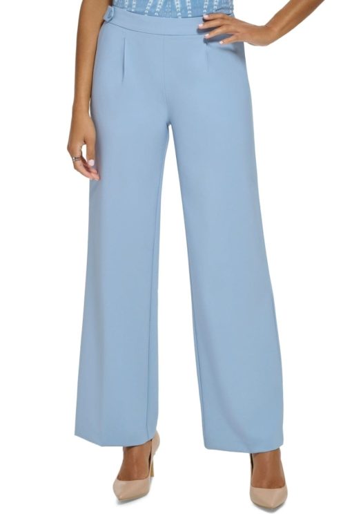 Calvin Klein Women's Wide-Leg Button-Tab-Waist Pants 12