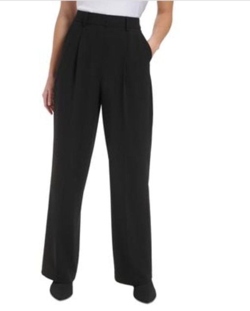 Calvin Klein Womens Wide Leg High Waist Dress Pants 10