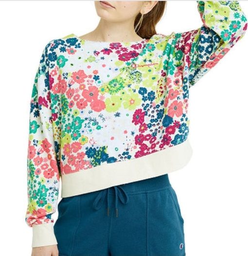 Champion Women's Campus Print Sweatshirt - Flower Power M