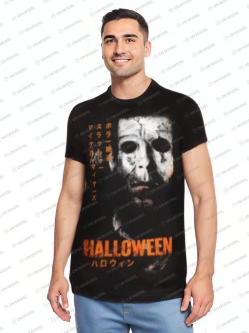 Changes Halloween Myers Japanese Poster Men S Graphic T-Shirt Black Size XL