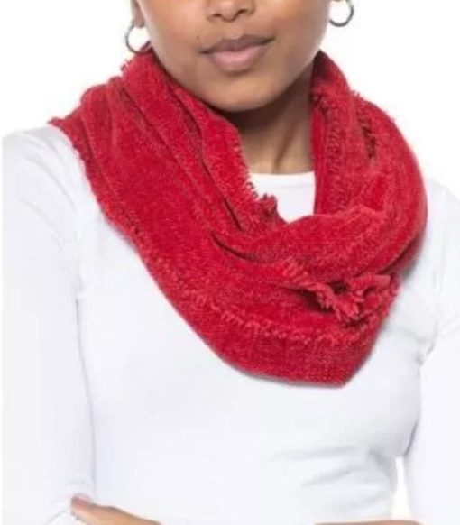 Charter Club Woven Chenille Super Soft Loop Scarf in Red One Size