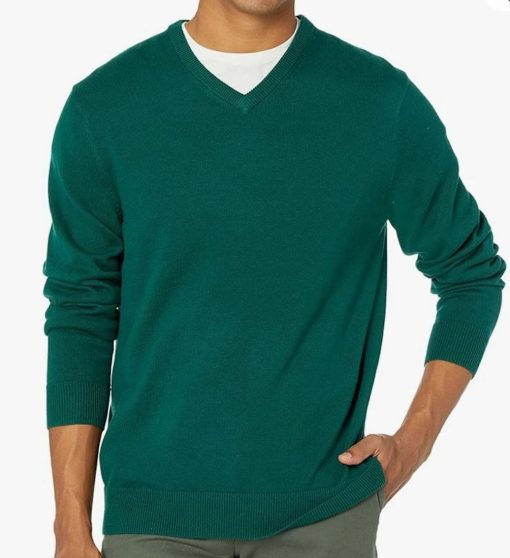 Club Room Men's V-Neck Long Sleeve T-Shirt,  Pine Grove L