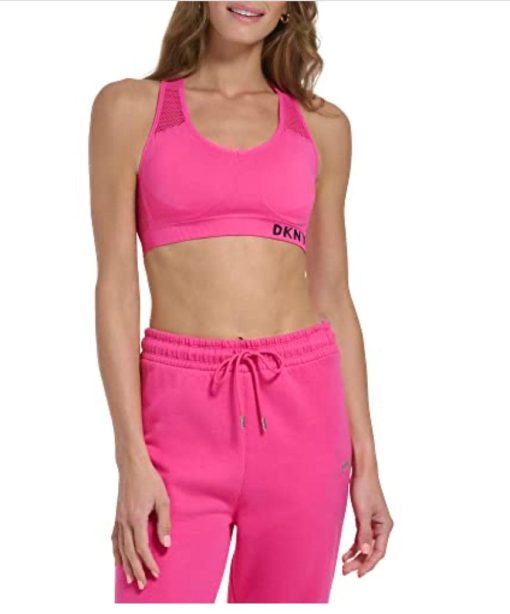 DKNY Pink Sports Bra - Small - Women's Activewear Workout Top