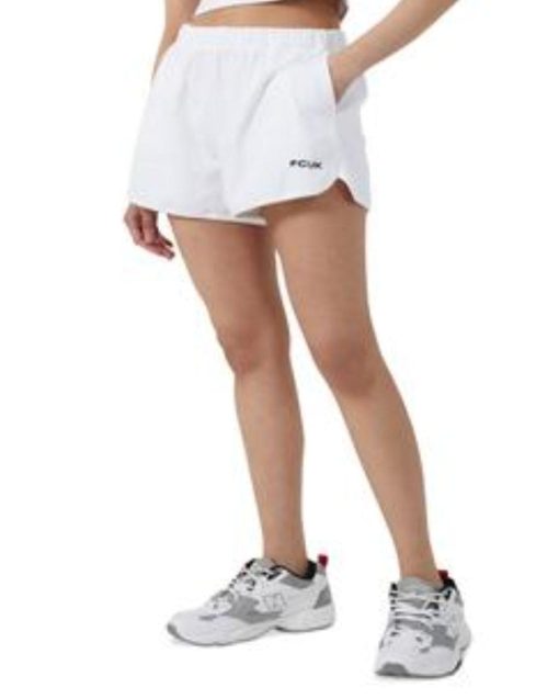 Fcuk Women's Ribbed Jersey Shorts - Linen White L