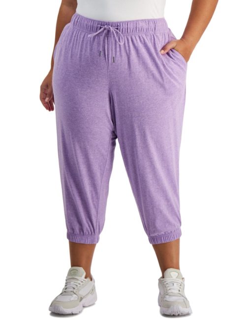 Ideology Plus Size Purple Cropped Joggers - Activewear 2X