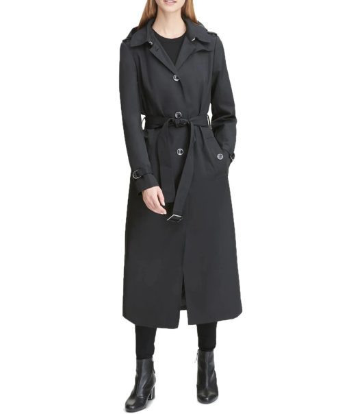 DKNY Women’s Black Maxi Raincoat XL