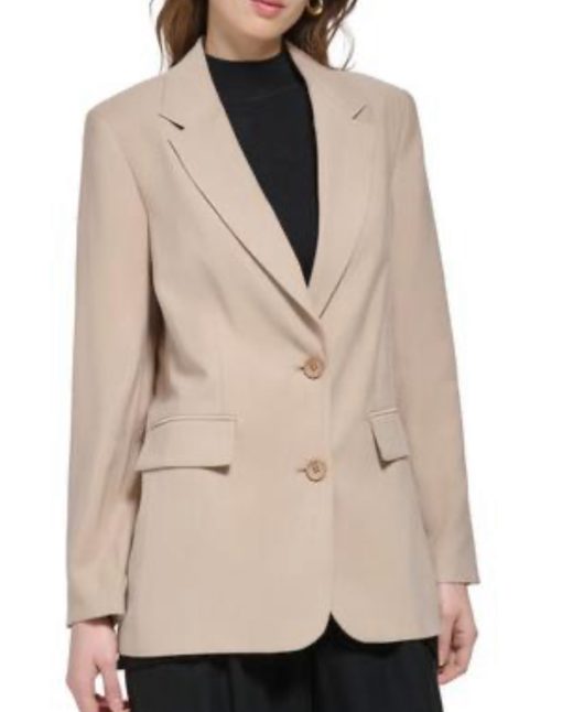 Dkny Women's Notch-Collar Flap Pocket Long Sleeve Blazer XS