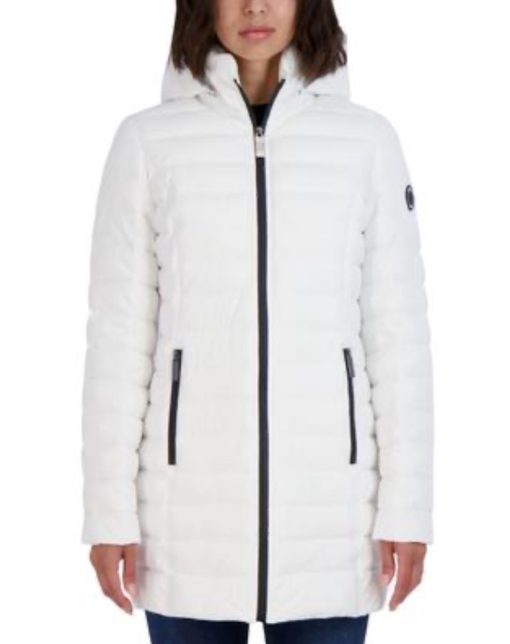 Nautica Stretch Hooded Puffer Coat S