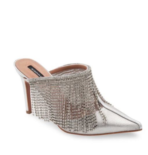 BCBGMAXAZRIA Joana Rhinestone Leather Mule 8