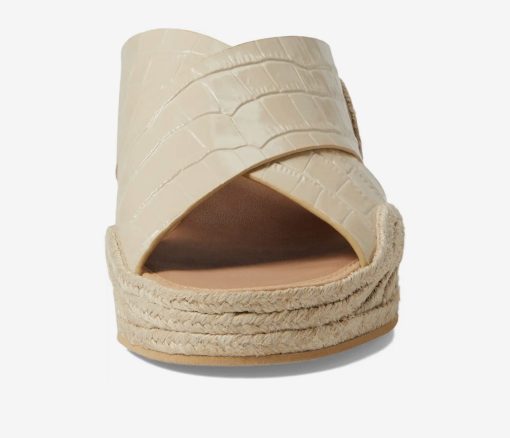 Aquatalia Marina Croco Crisscross Wedge Espadrille Sandals 8 - Image 3