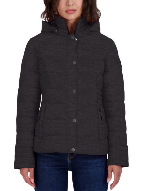 Nautica Women's Hooded Packable Puffer Coat Black Size XS