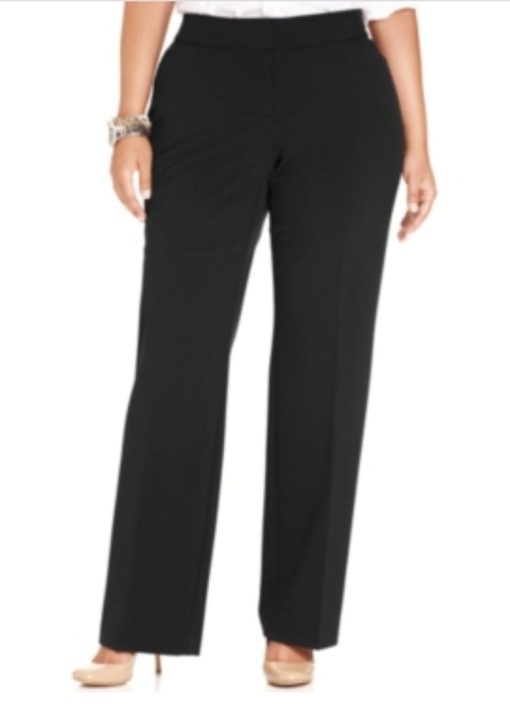 Jm Collection Plus & Petite Plus Size Curvy-Fit Straight-Leg Pants, 26W- Deep Black