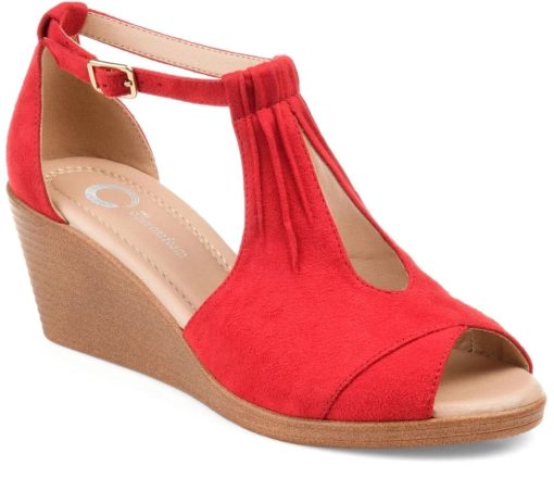 Journee Collection Red Wedge Sandals - Wide Width 10 - Women's Shoes