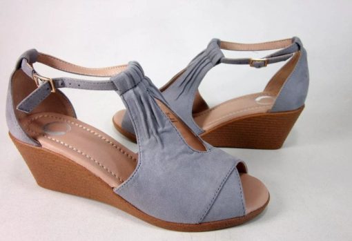 Journee Collection Kedzie Grey Wedge Sandals - Size 10 - Women's Shoes