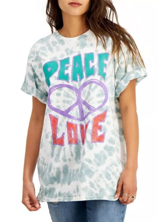 Junk Food Junior's Tie Dye Cotton T-Shirt -Green Size Medium