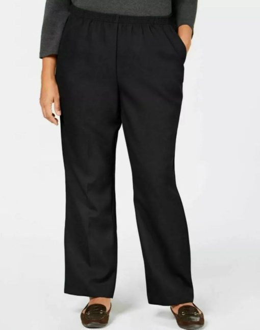 Karen Scott Pants Plus Size 2X Deep Black Pull On Pockets Comfort Elastic Waist