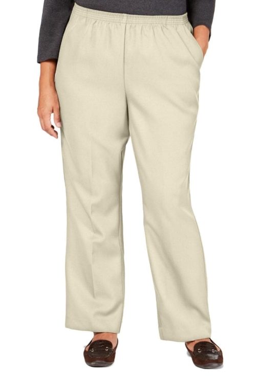 Karen Scott Plus Khaki Pull-On Pants - Comfort Waist - Size 1X - Women's Pants