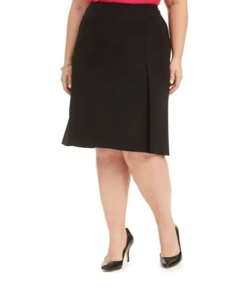 KASPER Womens Black Knee Length Wear To Work A-Line Skirt Plus 22W