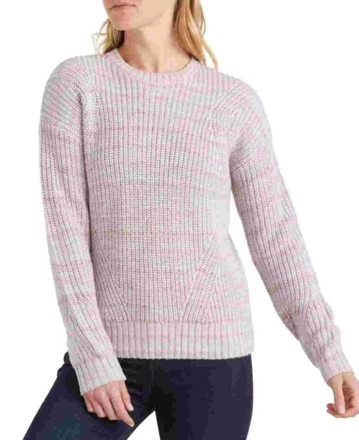 Lucky Brand Women's Marled Crewneck Sweater Pink Size X-Large