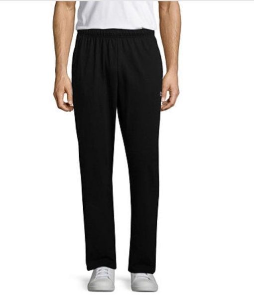 Men's Champion Lightweight Lounge Pants, Open-Hem, C Logo, 32.5" Black L