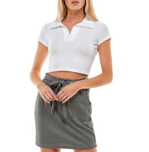 NO COMMENT Womens White Stretch skirt M