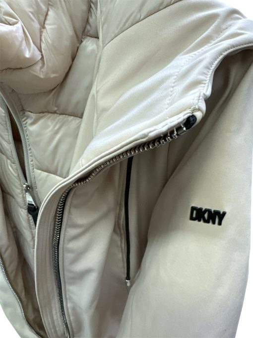 NWOT DKNY Women’s MID LENGTH HOODED SOFT SHELL JACKET Peach XS - Image 3