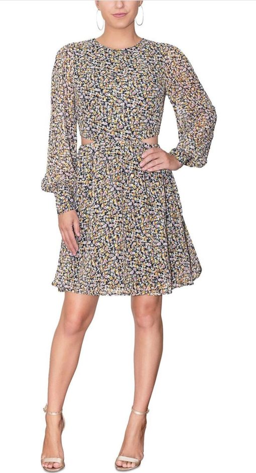 Rachel Roy Womens Floral Mini Fit & Flare Dress 10