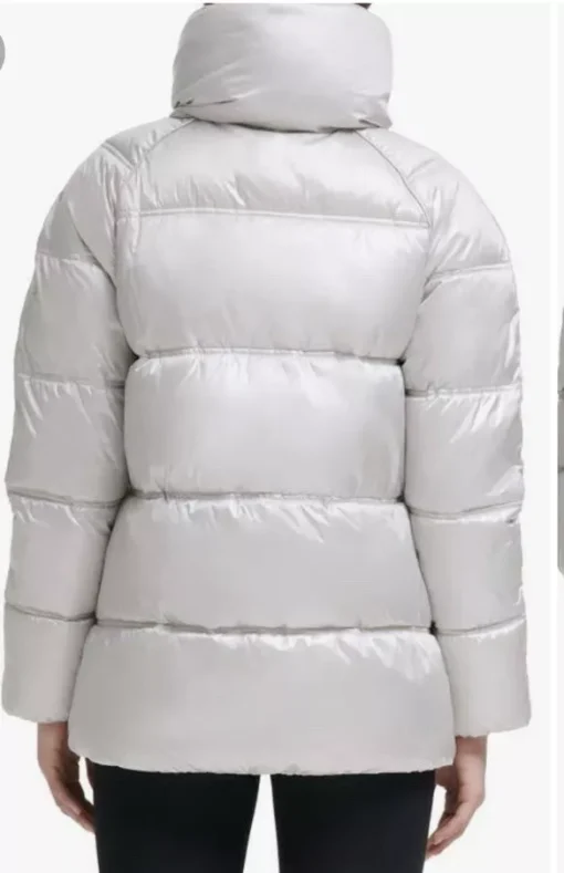 Kenneth Cole Women's Hidden-Hood Quilted Puffer - Silver - Size S - Image 2