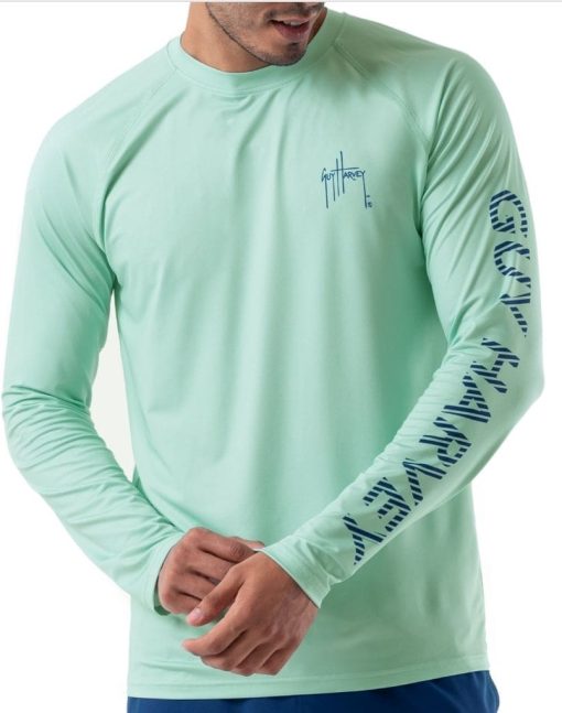 Guy Harvey Mint Green Performance Fishing Shirt - Large