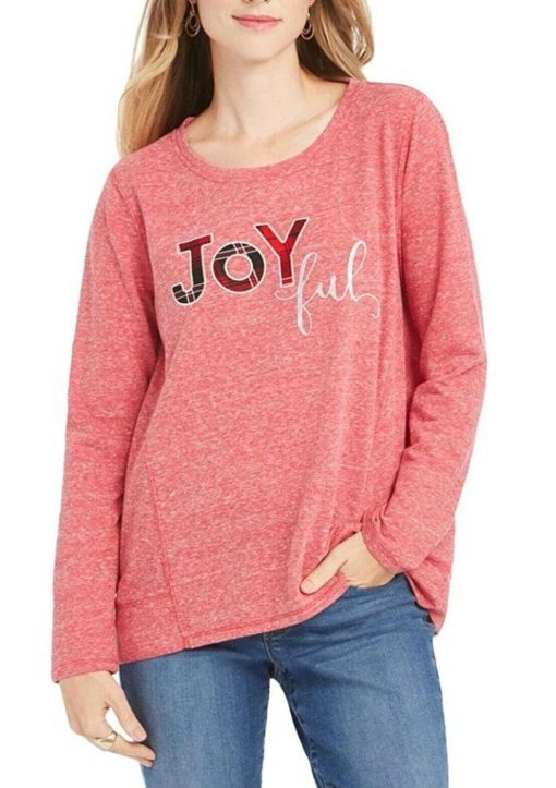 Style & Co Plus Size Joyful Heathered Graphic Womens L