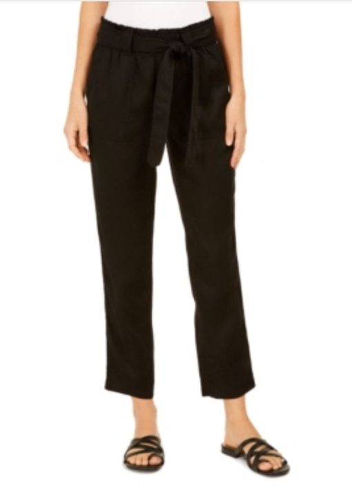 Style & Co Tie-Belted Utility Pants, Deep Black XL