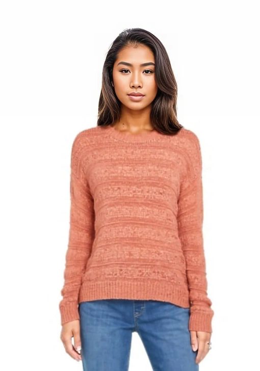 Style & Co Women S Petite Tape-Yarn Pullover Sweater Orange Size Petite Medium