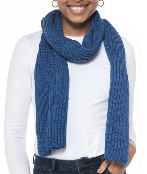 Style & Co. Women's Ribbed Muffler Scarf, Blue, One Size Fits Most