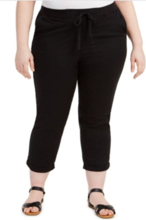 Style & Co. Black Plus Size Capri Pants - Women's Casual Trousers