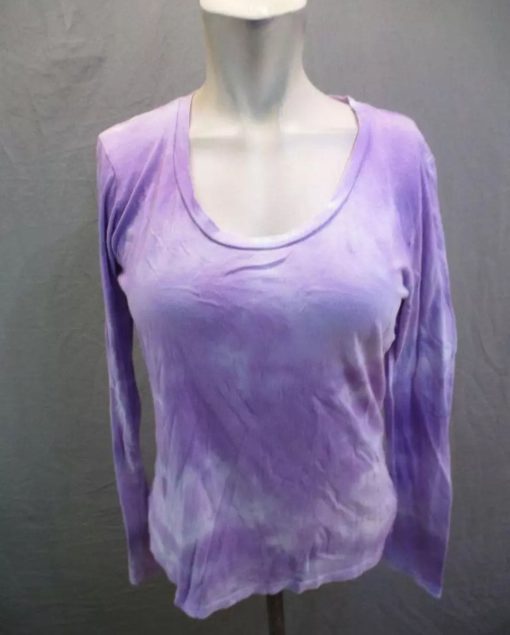 Sundry Size S Womens Purple Tie Dye Cotton Long Sleeve Tee Shirt Top 3