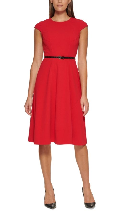 Tommy Hilfiger Belted Fit & Flare MIDI Dress 6