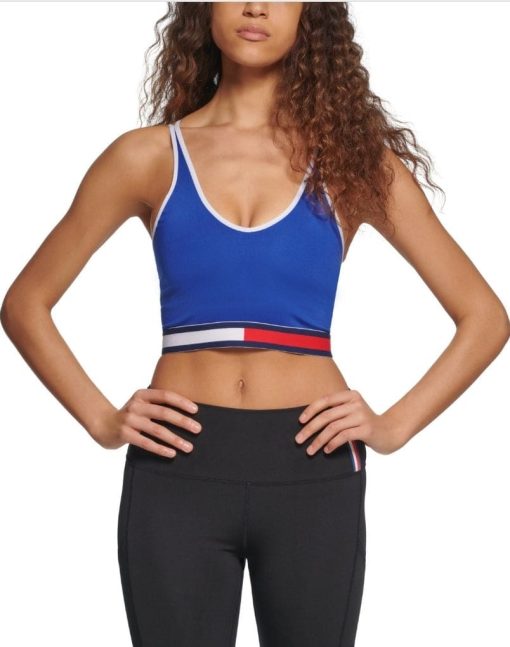 Tommy Hilfiger Blue Sports Bra L - Low Impact Workout Top