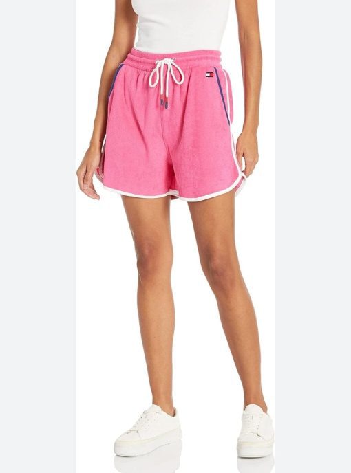 Tommy Hilfiger Pink Terry Cloth Shorts - Women's Medium - Activewear